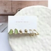 Korean version 3-piece set of candy-colored earrings, oil-dropping stud earrings, Hong Kong-style simple earrings, C-shaped ear rings, fresh and delicate metal Specification image
